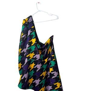 Ashley‎ Stewart Mardi Gras One Shoulder Houndstooth Glitter Top Plus Size 26/28
